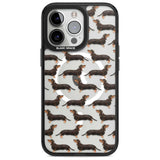 Dachshund (Black & Tan) Watercolour Dog Pattern Phone Case iPhone 15 Pro Max / Magsafe Black Impact Case,iPhone 15 Pro / Magsafe Black Impact Case,iPhone 14 Pro Max / Magsafe Black Impact Case,iPhone 14 Pro / Magsafe Black Impact Case,iPhone 13 Pro / Magsafe Black Impact Case Blanc Space