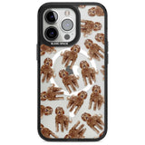 Labradoodle (Brown) Watercolour Dog Pattern Phone Case iPhone 15 Pro Max / Magsafe Black Impact Case,iPhone 15 Pro / Magsafe Black Impact Case,iPhone 14 Pro Max / Magsafe Black Impact Case,iPhone 14 Pro / Magsafe Black Impact Case,iPhone 13 Pro / Magsafe Black Impact Case Blanc Space