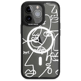 Abstract Continuous Line Faces White on Clear Phone Case iPhone 15 Pro Max / Magsafe Black Impact Case,iPhone 15 Pro / Magsafe Black Impact Case,iPhone 14 Pro Max / Magsafe Black Impact Case,iPhone 14 Pro / Magsafe Black Impact Case,iPhone 13 Pro / Magsafe Black Impact Case Blanc Space