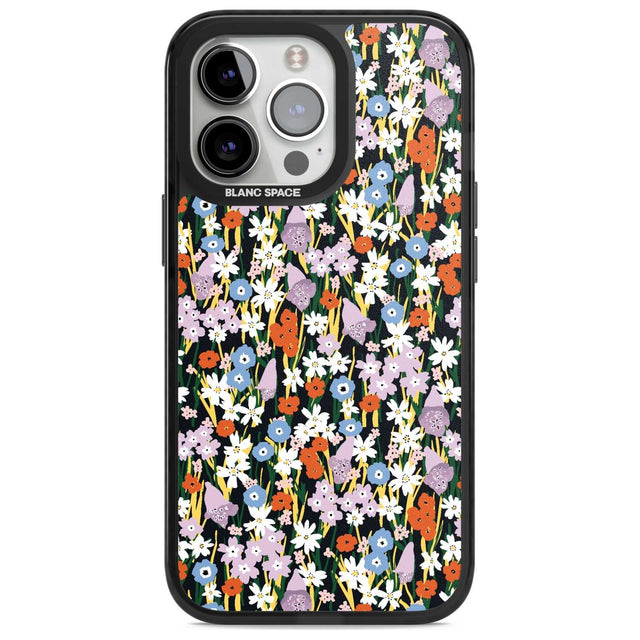 Energetic Floral Mix: Solid Phone Case iPhone 15 Pro Max / Magsafe Black Impact Case,iPhone 15 Pro / Magsafe Black Impact Case,iPhone 14 Pro Max / Magsafe Black Impact Case,iPhone 14 Pro / Magsafe Black Impact Case,iPhone 13 Pro / Magsafe Black Impact Case Blanc Space