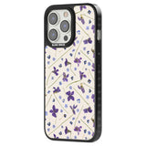 Violet Floral Pattern Design - Cream