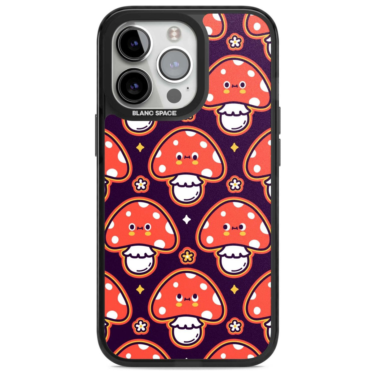 Mushroom Kawaii Pattern Phone Case iPhone 15 Pro Max / Magsafe Black Impact Case,iPhone 15 Pro / Magsafe Black Impact Case,iPhone 14 Pro Max / Magsafe Black Impact Case,iPhone 14 Pro / Magsafe Black Impact Case,iPhone 13 Pro / Magsafe Black Impact Case Blanc Space