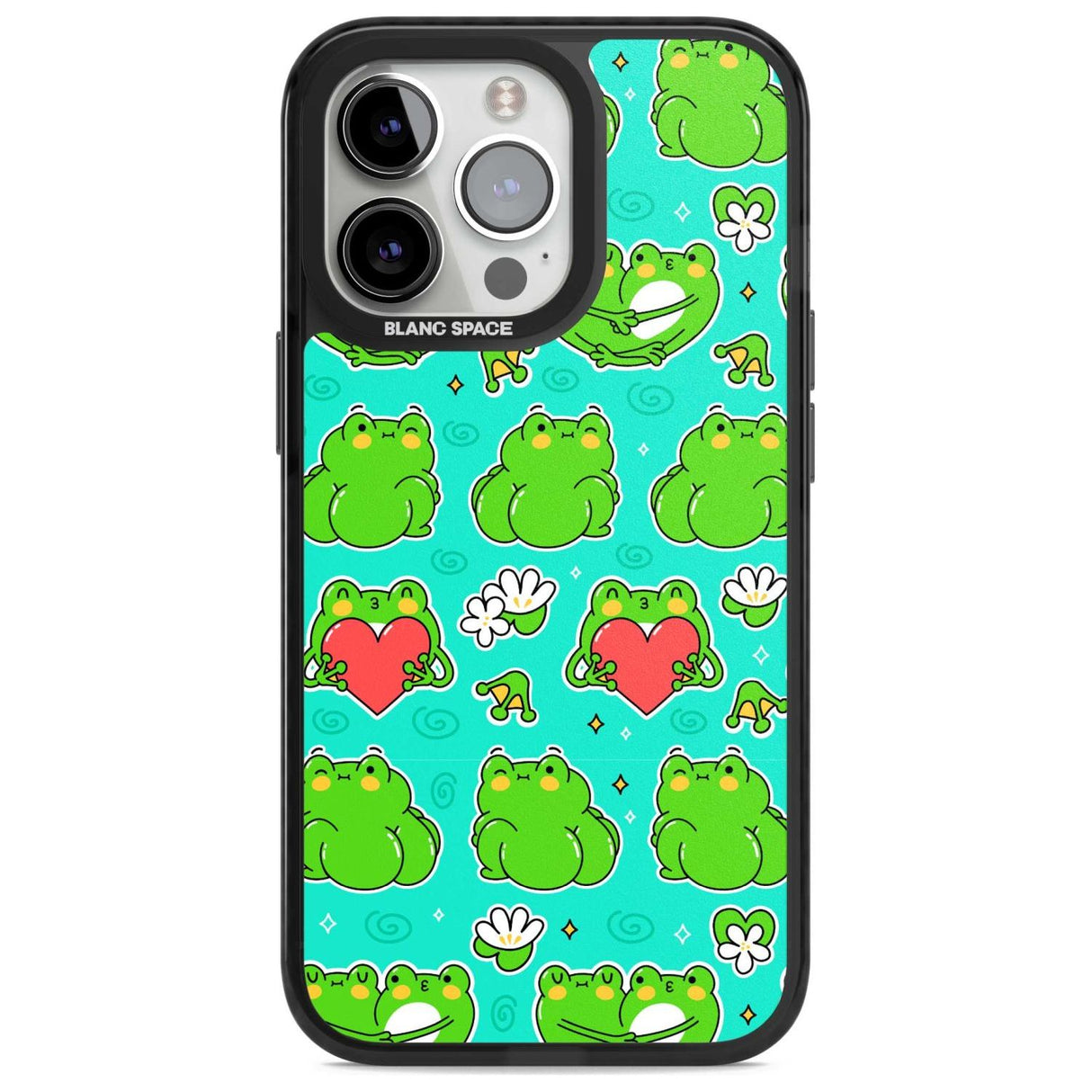 Frog Booty Kawaii Pattern Phone Case iPhone 15 Pro Max / Magsafe Black Impact Case,iPhone 15 Pro / Magsafe Black Impact Case,iPhone 14 Pro Max / Magsafe Black Impact Case,iPhone 14 Pro / Magsafe Black Impact Case,iPhone 13 Pro / Magsafe Black Impact Case Blanc Space