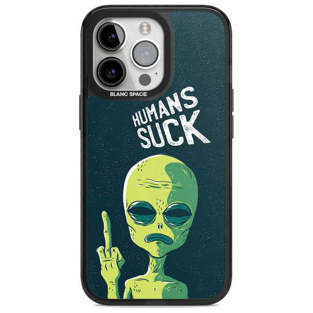 Humans Suck Alien Phone Case iPhone 15 Pro / Magsafe Black Impact Case,iPhone 15 Pro Max / Magsafe Black Impact Case,iPhone 14 Pro Max / Magsafe Black Impact Case,iPhone 13 Pro / Magsafe Black Impact Case,iPhone 14 Pro / Magsafe Black Impact Case Blanc Space