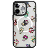 Mixed Sugar Skull Pattern Phone Case iPhone 15 Pro Max / Magsafe Black Impact Case,iPhone 15 Pro / Magsafe Black Impact Case,iPhone 14 Pro Max / Magsafe Black Impact Case,iPhone 14 Pro / Magsafe Black Impact Case,iPhone 13 Pro / Magsafe Black Impact Case Blanc Space