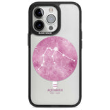 Aquarius Zodiac Transparent Design - Pink Phone Case iPhone 15 Pro Max / Magsafe Black Impact Case,iPhone 15 Pro / Magsafe Black Impact Case,iPhone 14 Pro Max / Magsafe Black Impact Case,iPhone 14 Pro / Magsafe Black Impact Case,iPhone 13 Pro / Magsafe Black Impact Case Blanc Space