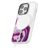 Violet & White Swirl Agate Crystal Clear Design