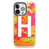 Personalised Bright Neon Camo Solid Monogram Custom Phone Case iPhone 15 Pro Max / Magsafe Impact Case,iPhone 15 Pro / Magsafe Impact Case Blanc Space