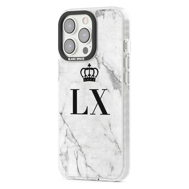 Personalised Initials with Crown on White Marble Custom Phone Case iPhone 15 Pro Max / Black Impact Case,iPhone 15 Plus / Black Impact Case,iPhone 15 Pro / Black Impact Case,iPhone 15 / Black Impact Case,iPhone 15 Pro Max / Impact Case,iPhone 15 Plus / Impact Case,iPhone 15 Pro / Impact Case,iPhone 15 / Impact Case,iPhone 15 Pro Max / Magsafe Black Impact Case,iPhone 15 Plus / Magsafe Black Impact Case,iPhone 15 Pro / Magsafe Black Impact Case,iPhone 15 / Magsafe Black Impact Case,iPhone 14 Pro Max / Black 