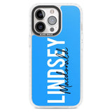 Personalised Bold Name: Blue Custom Phone Case iPhone 15 Pro Max / Magsafe Impact Case,iPhone 15 Pro / Magsafe Impact Case Blanc Space