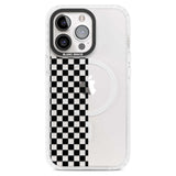 Checker: Half Black Check on Clear Phone Case iPhone 15 Pro Max / Magsafe Impact Case,iPhone 15 Pro / Magsafe Impact Case Blanc Space