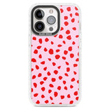 Red on Pink Dalmatian Polka Dot Spots