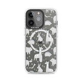 Adorable Mixed Animals Pattern (Clear) Phone Case iPhone 15 Pro Max / Magsafe Impact Case,iPhone 15 Pro / Magsafe Impact Case Blanc Space