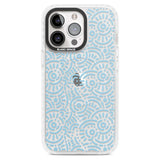 Light Blue Pattern Memphis Retro Pattern Design Phone Case iPhone 15 Pro Max / Magsafe Impact Case,iPhone 15 Pro / Magsafe Impact Case Blanc Space