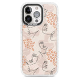 Leopard Print Stylish Abstract Faces Phone Case iPhone 15 Pro Max / Magsafe Impact Case,iPhone 15 Pro / Magsafe Impact Case Blanc Space