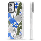 iPhone 16 Pro Max Blue & Grey Daisies Pattern Black Impact Phone Case