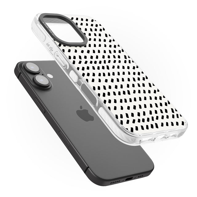 iPhone 16 Pro Max Hand Drawn Lines Pattern Black Impact Phone Case