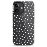 iPhone 16 Pro Max Messy White Dot Pattern Black Impact Phone Case