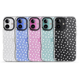 iPhone 16 Pro Max Messy White Dot Pattern Black Impact Phone Case