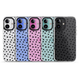 iPhone 16 Pro Max Messy Black Dot Pattern Black Impact Phone Case