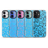 iPhone 16 Pro Max Blue Acid Faces Black Impact Phone Case