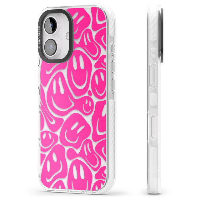 iPhone 16 Pro Max Pink Acid Faces Black Impact Phone Case