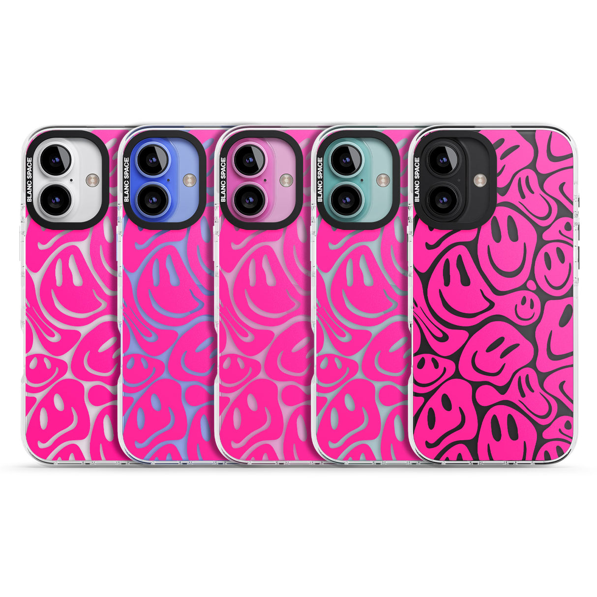 iPhone 16 Pro Max Pink Acid Faces Black Impact Phone Case