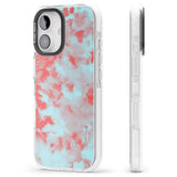 iPhone 16 Pro Max Red & Blue Acid Wash Tie-Dye Pattern Black Impact Phone Case