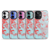 iPhone 16 Pro Max Red & Blue Acid Wash Tie-Dye Pattern Black Impact Phone Case