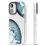 iPhone 16 Pro Max Blue, White & Yellow Agate Gemstone Black Impact Phone Case