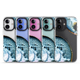 iPhone 16 Pro Max Blue, White & Yellow Agate Gemstone Black Impact Phone Case