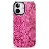 iPhone 16 Pro Max Pink Snakeskin Black Impact Phone Case