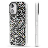 iPhone 16 Pro Max Mixed Pastels Leopard Print - Transparent Black Impact Phone Case