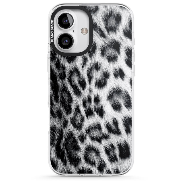 iPhone 16 Pro Max Animal Fur Pattern - Snow Leopard Black Impact Phone Case