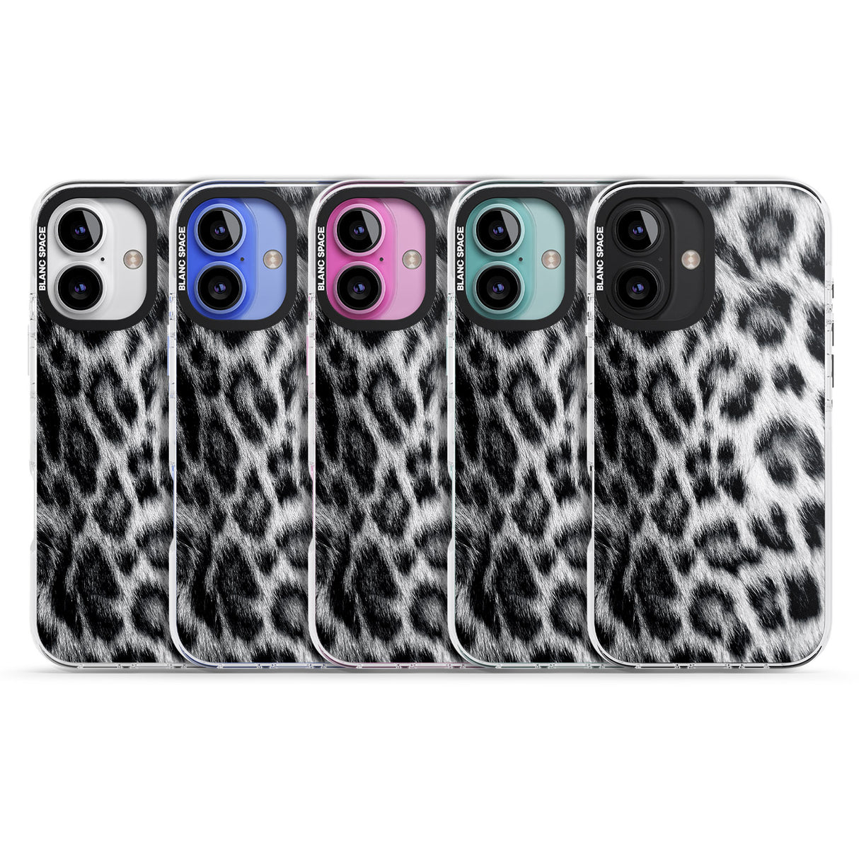 iPhone 16 Pro Max Animal Fur Pattern - Snow Leopard Black Impact Phone Case