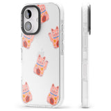 iPhone 16 Pro Max Waving Cat Pattern Black Impact Phone Case