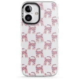 iPhone 16 Pro Max Pink and Blue Cat Pattern Black Impact Phone Case