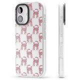 iPhone 16 Pro Max Pink and Blue Cat Pattern Black Impact Phone Case