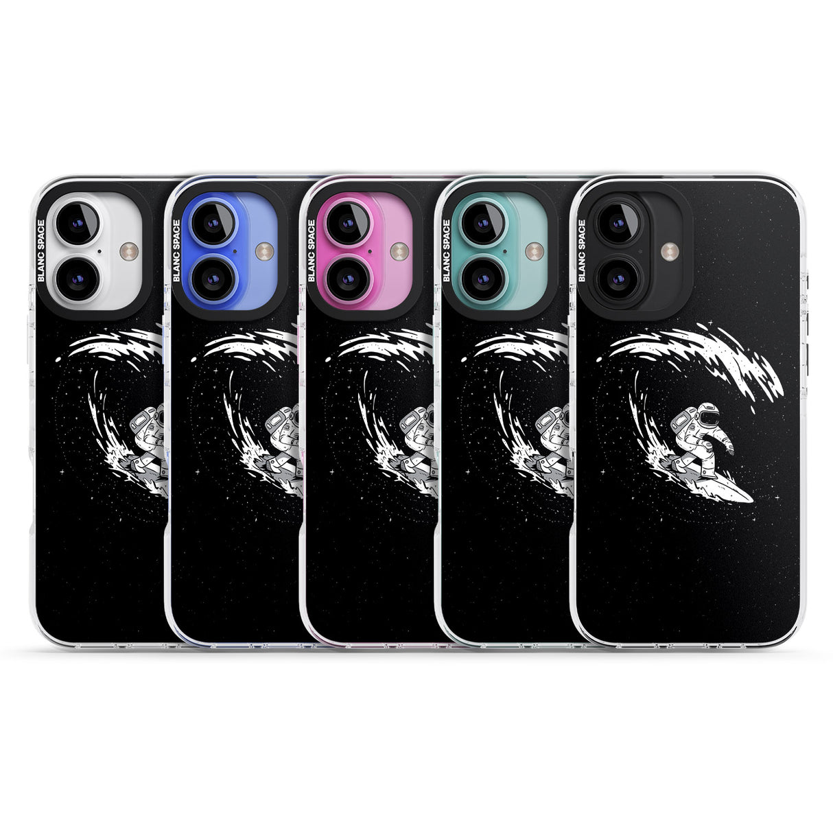 iPhone 16 Pro Max Surfing Astronaut Black Impact Phone Case