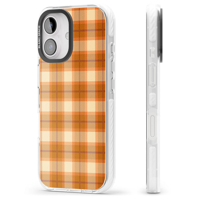 Pumpkin Plaid Impact Phone Case for iPhone 16, iPhone 16 Plus