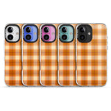 Pumpkin Plaid Impact Phone Case for iPhone 16, iPhone 16 Plus