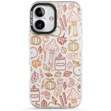 Autumn Line Pattern Impact Phone Case for iPhone 16, iPhone 16 Plus