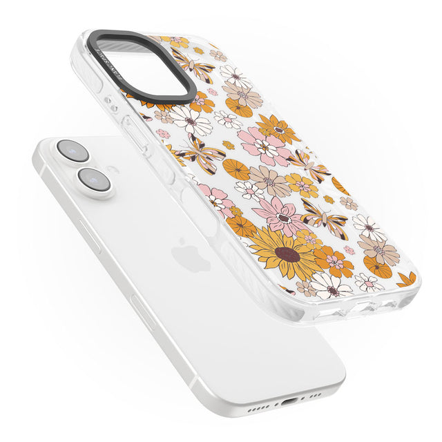 Butterfly & Bloom Autumn Floral Impact Phone Case for iPhone 16, iPhone 16 Plus