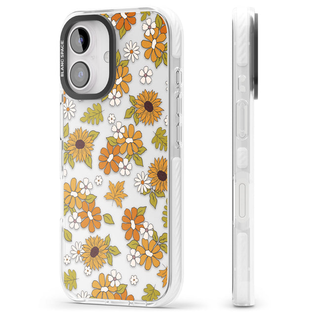 Boho Sunflowers Impact Phone Case for iPhone 16, iPhone 16 Plus