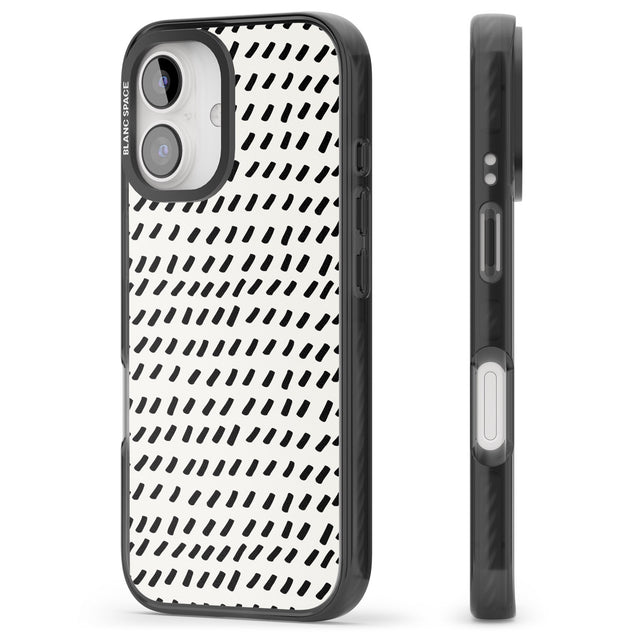 iPhone 16 Pro Max Hand Drawn Lines Pattern Black Impact Phone Case