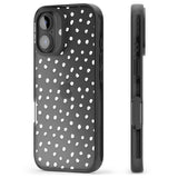 iPhone 16 Pro Max Messy White Dot Pattern Black Impact Phone Case