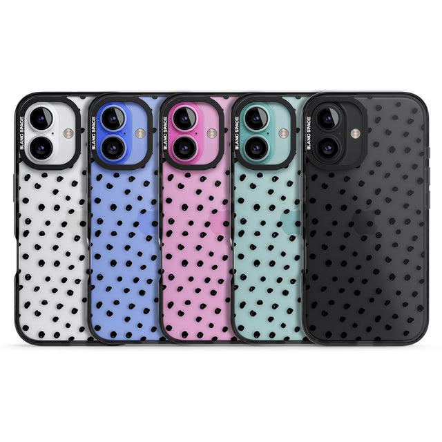 iPhone 16 Pro Max Messy Black Dot Pattern Black Impact Phone Case