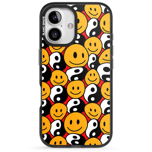 iPhone 16 Pro Max Yin Yang & Faces Black Impact Phone Case