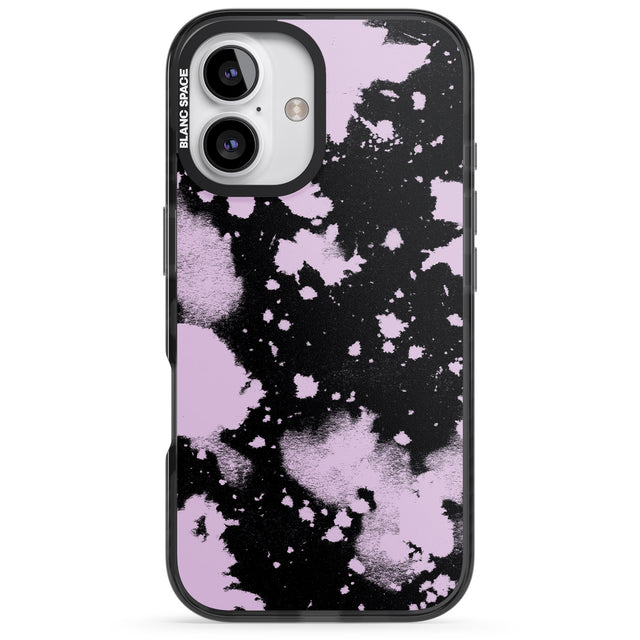 iPhone 16 Pro Max Pink & Black Acid Wash Tie-Dye Black Impact Phone Case