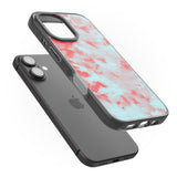 iPhone 16 Pro Max Red & Blue Acid Wash Tie-Dye Pattern Black Impact Phone Case